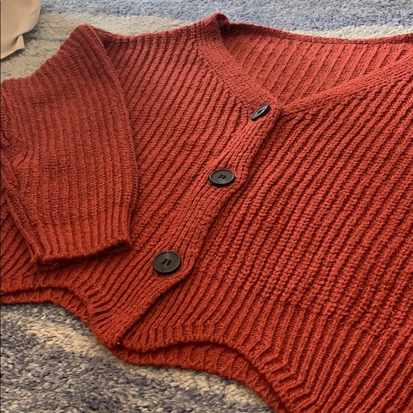 SOLD Plush Orange Sweater - Picture 3 of 5